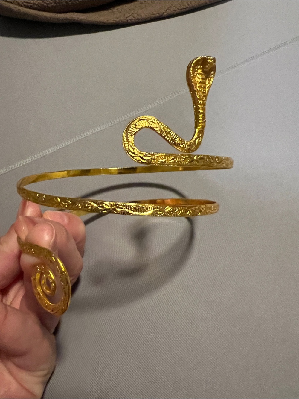 Gold Snake Coil Arm Cuff Bracelet - Women Accessories